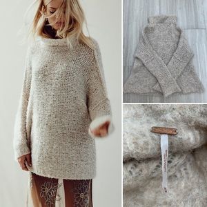 Free People Alpaca Funnel Boho Turtleneck Sweater